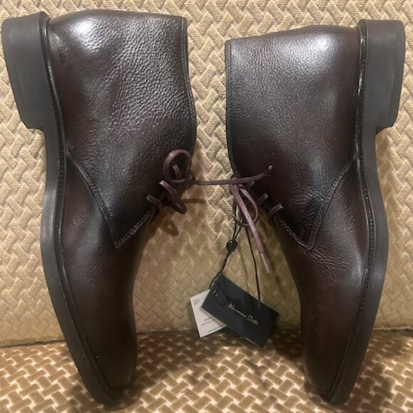 Massimo Dutti Nappa Rich Brown Leather Lace Up Cushioned Safari Boots New main image 16